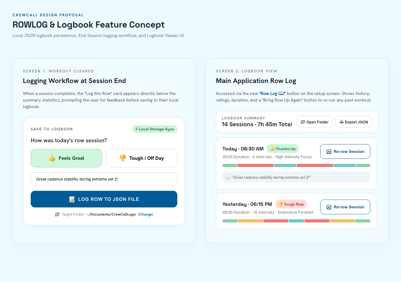 CrewCall – Row Log Feature Design
